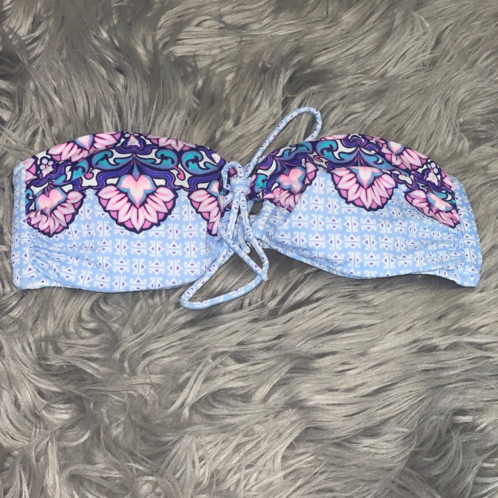 Victorias Secret String Halter Front Bikini Top Geo Print & GIFT Size Small